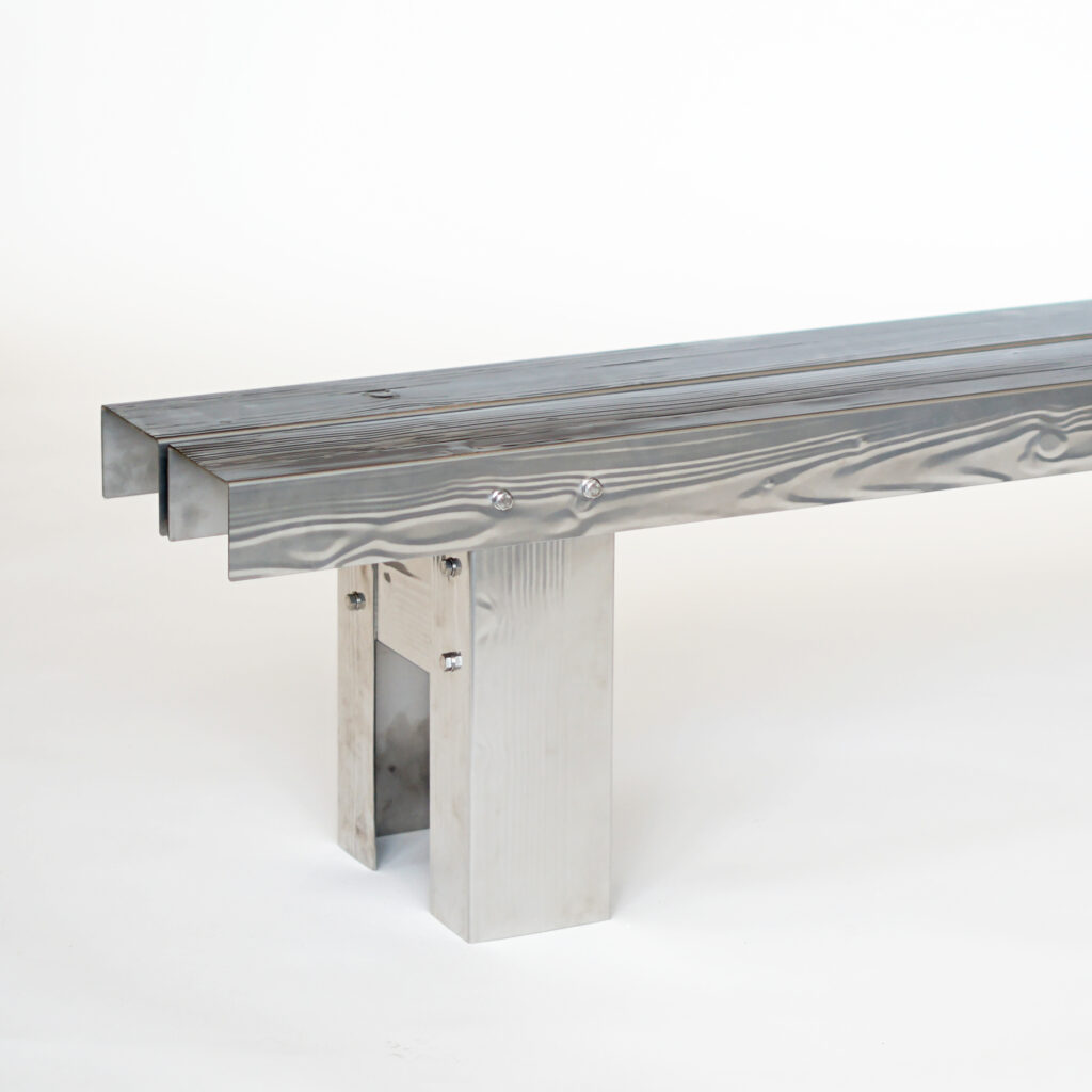 Metal Wood Beam Bench - Job van den Berg